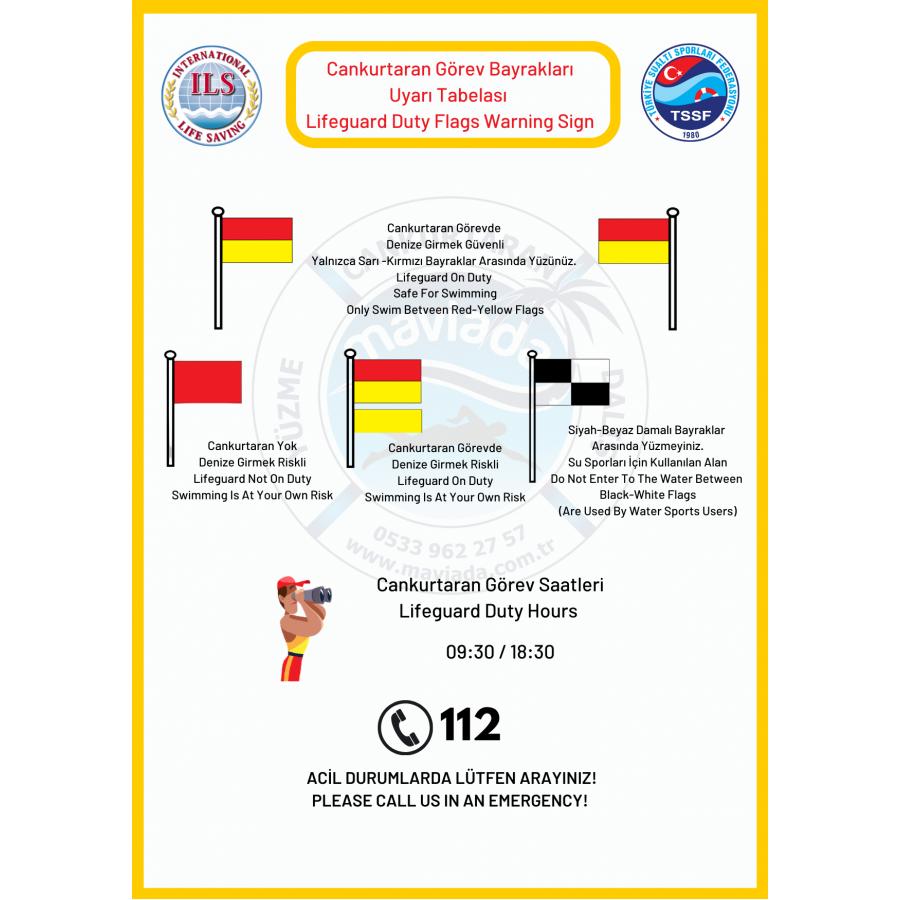 Cankurtaran Görev Bayrakları Panosu / Deniz 